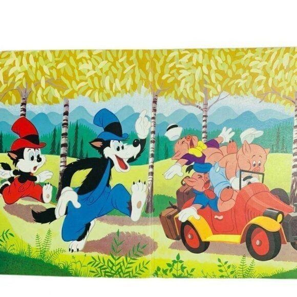 Vintage Golden Book Walt Disney Three Little Pigs 1971 Children’s Storybook - Picture 5 of 6